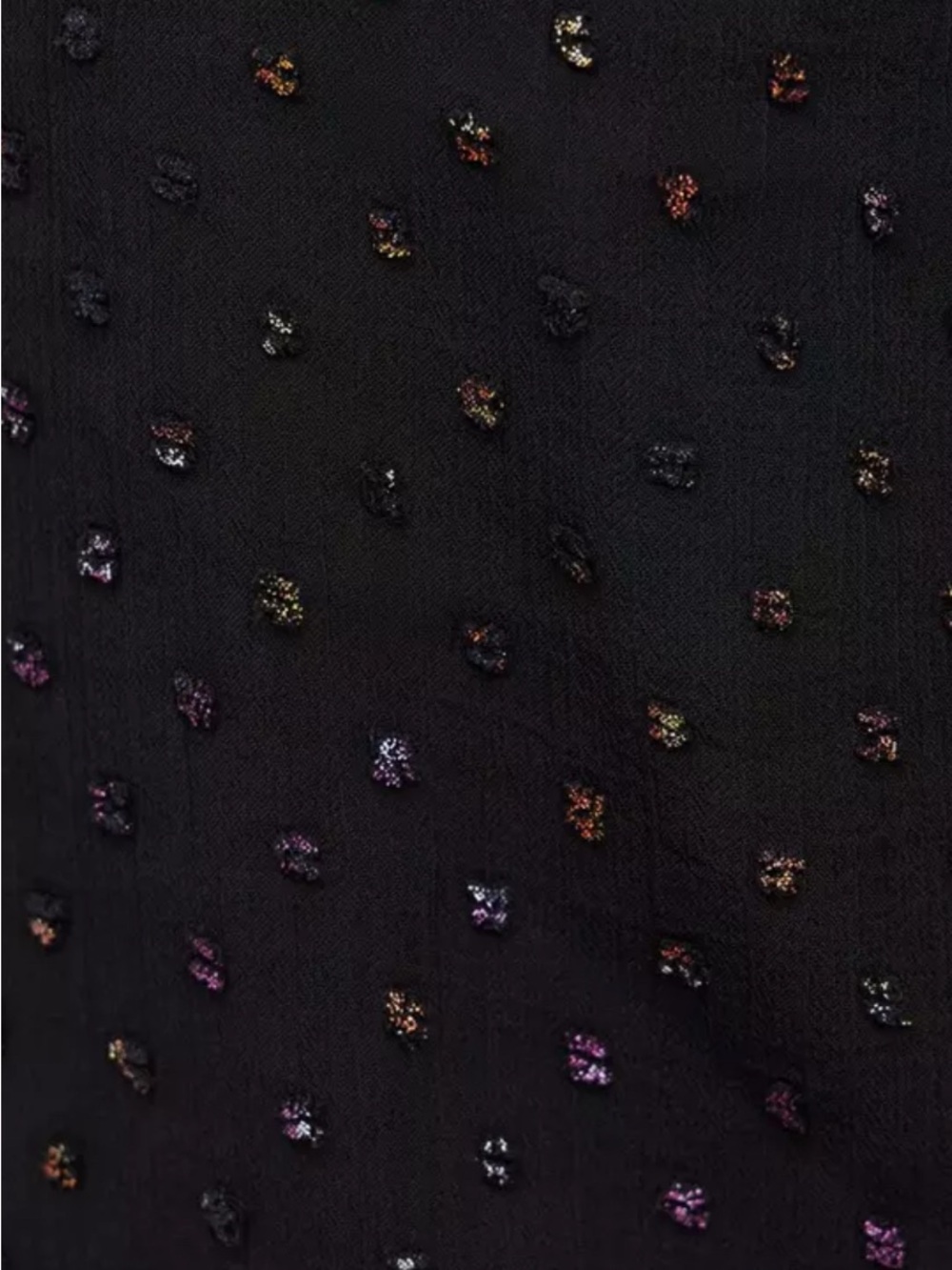Size 4 Torrid Women’s Peasant Blouse Georgette Metallic Clip Dot Black Sheer Top - Picture 5 of 10